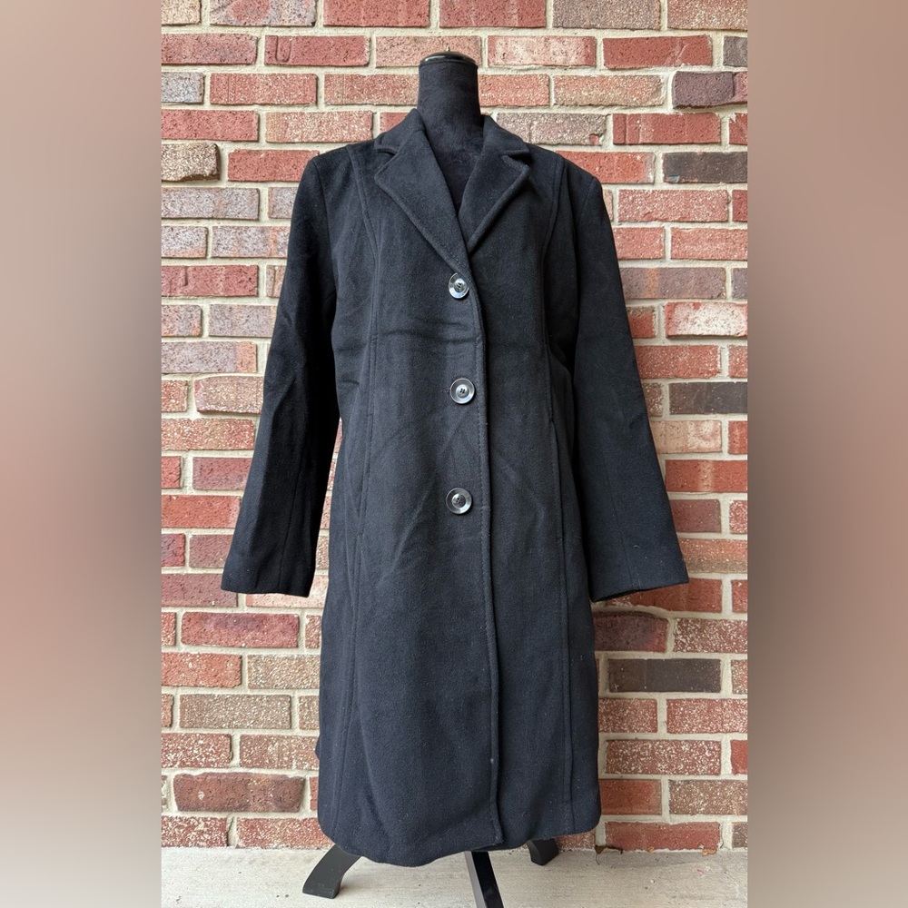 VTG Liz Claiborne Classic Black Trench Coat